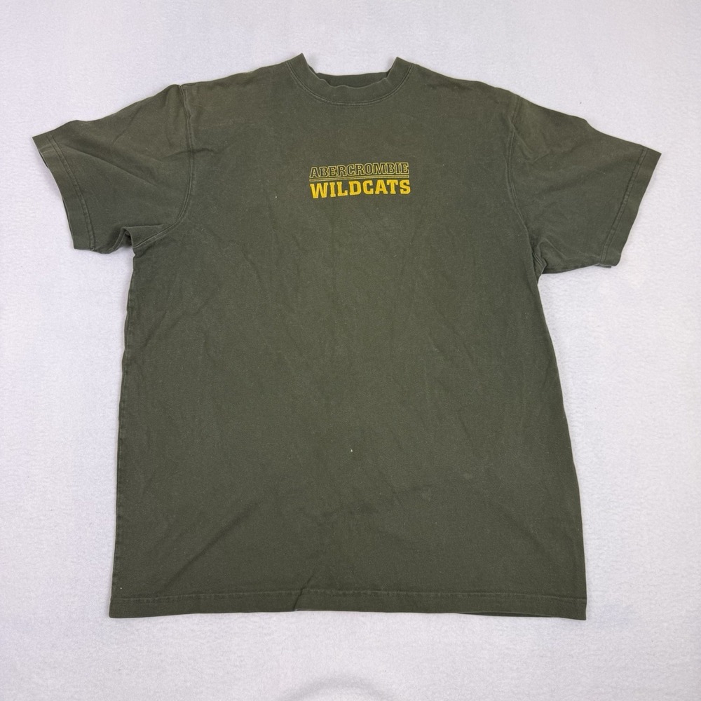 Vintage Abercrombie & Fitch Wildcats Baseball Shirt XL Green Graphic Tee